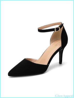 3-Inch Closed Toe Heel Dress Shoes for Women with Ankle Strap
